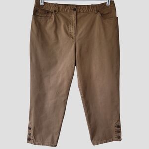 Ruby Rd. Size 16 Brown Five Pocket Twill Capris 24in Inseam